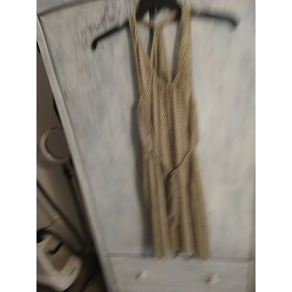 Theory 100% Silk Knee Length Sleeveless Dress Beige Boho Cottagecore Feminine - Picture 6 of 11